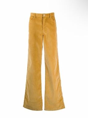 Marni Beige Corduroy Wide-Leg Pants Flat Front Pockets flared leg trousers S 46